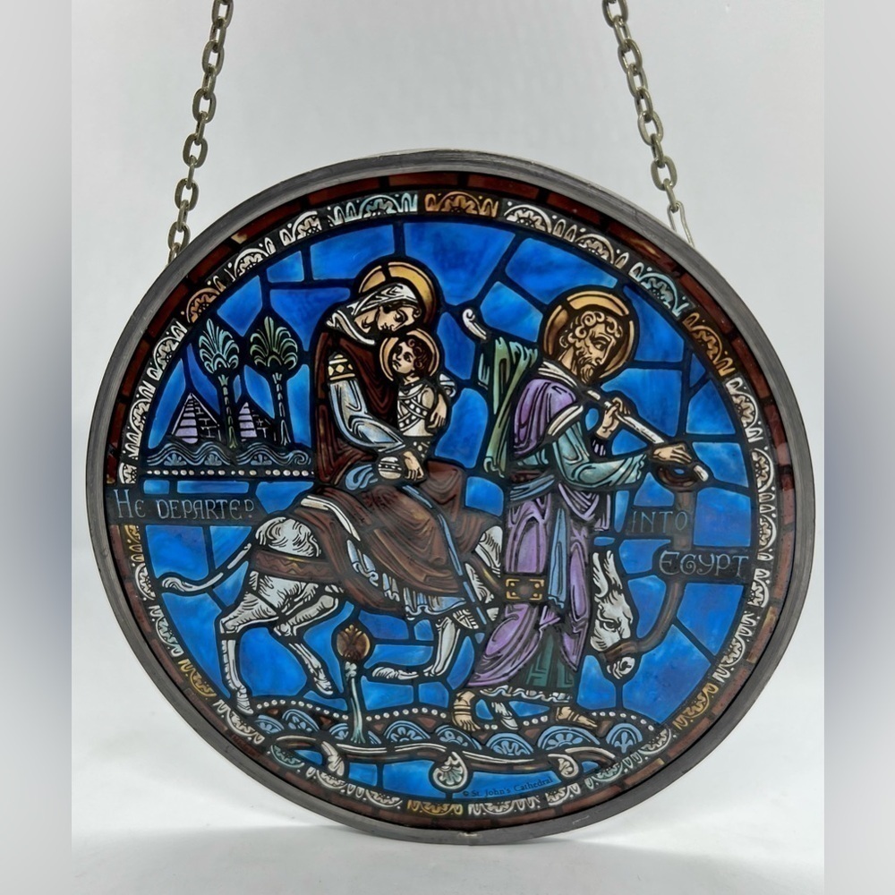 Glassmaster’s “Flight into Egypt” Stained Glass Sun-catcher.